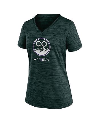 Women's Purple/White Colorado Rockies Logo Plus Size V-Neck Jersey