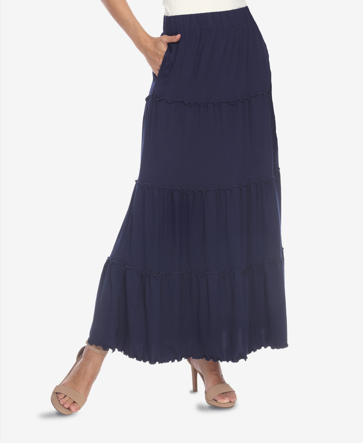 Women's Tiered Maxi Skirt - Olive