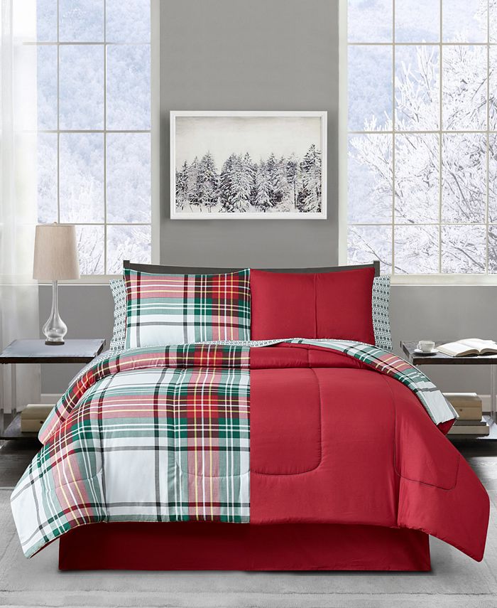 Keeco Holiday Perth Plaid 8Pc. Comforter Sets, Created For Macy's Macy's