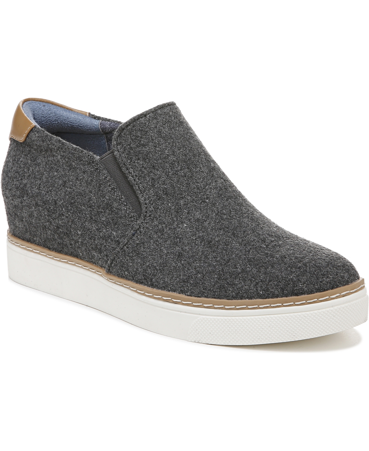 Dr. Scholl's Women's If Only Wedge Slip-ons Women's Shoes In Charcoal Wool Blend