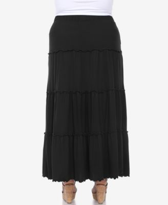 Plus Size Tiered Maxi Skirt