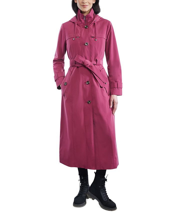 London Fog Women's Bibbed Hooded Maxi Trench Coat - Macy's
