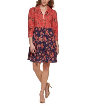 Vince Camuto Women's Mixed-Print Dress - Macy's