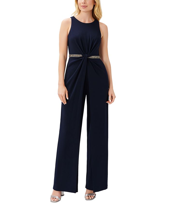 Adrianna Papell Women's Embellished Twist-Front Jumpsuit - Macy's