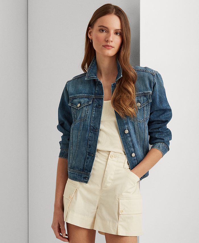 Lauren Ralph Lauren Boxy Fit Denim Jacket & Reviews - Jackets & Blazers -  Women - Macy's