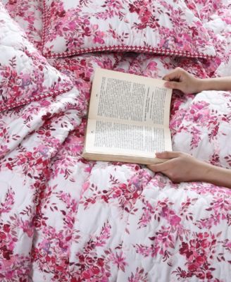 3 Piece Floral Vineyard Quilt Set, Full/Queen