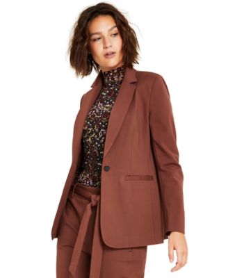 Bar III Women's Compression Single-Button Blazer, Created For Macy's ...