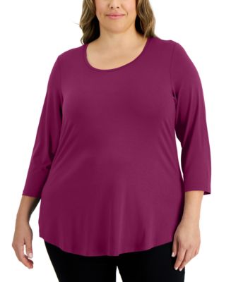 JM Collection Plus Size Scoopneck Top, Created for Macy's & Reviews ...