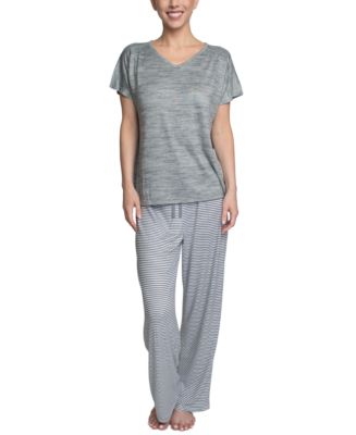 Hanes Plus Size Relaxed Butter-Knit Short Sleeve Pajama Set - Macy's