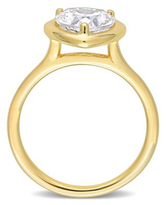 Moissanite in 10K Gold Heart Solitaire Engagement Ring