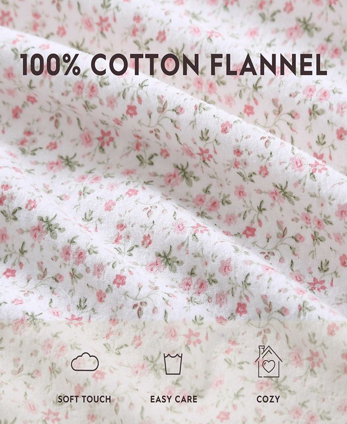 Laura Ashley Evie Cotton Flannel 3-Pc. Sheet Set, Twin - Macy's