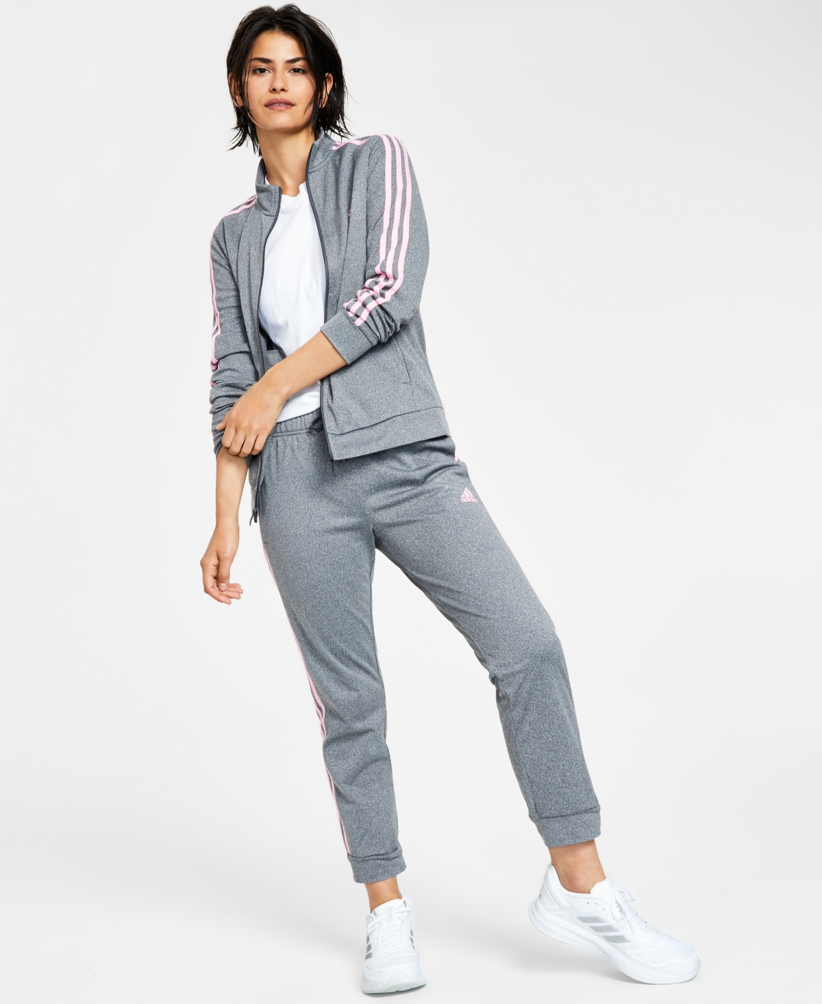adidas Women s 3 Stripe Tricot Track Jacket Xs 4X Shadow Brown Smart Closet