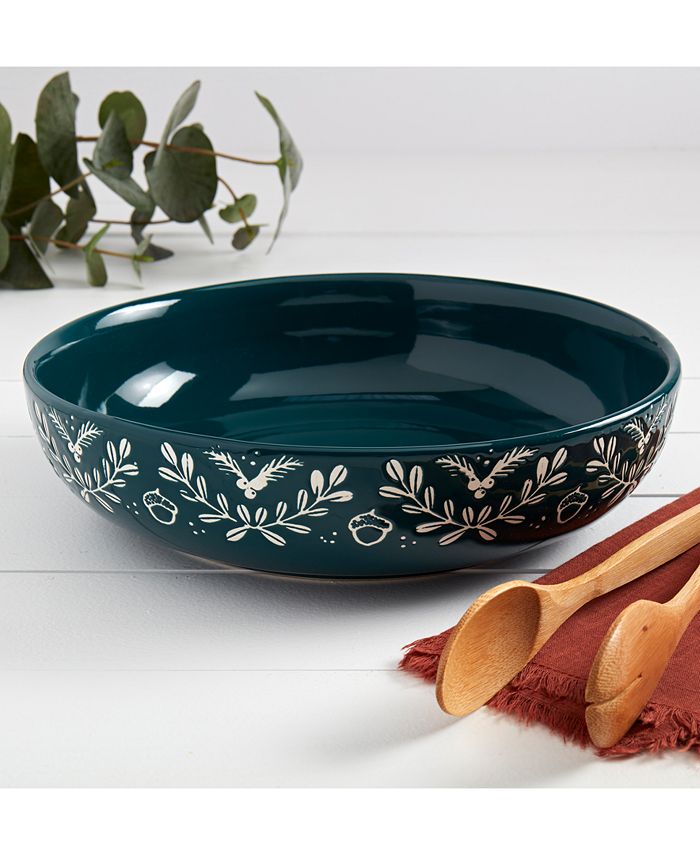 Tabletops Unlimited Winter Forest Large Serve Bowl Macy's