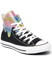 Big Girls Chuck Taylor All Star Glitter Drip High Top Casual Sneakers from Finish Line
