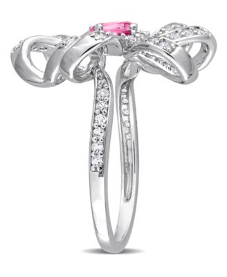 Blue Topaz (1/2 ct. t.w.) and White Topaz (1/2 ct. t.w.) Flower Cocktail Ring in Sterling Silver