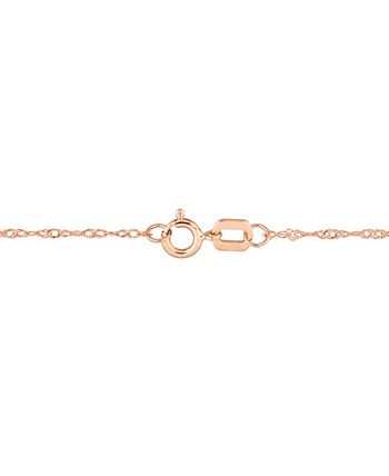 Macy's 14K Rose Gold Plated Garnet and Diamond Halo Necklace - Macy's
