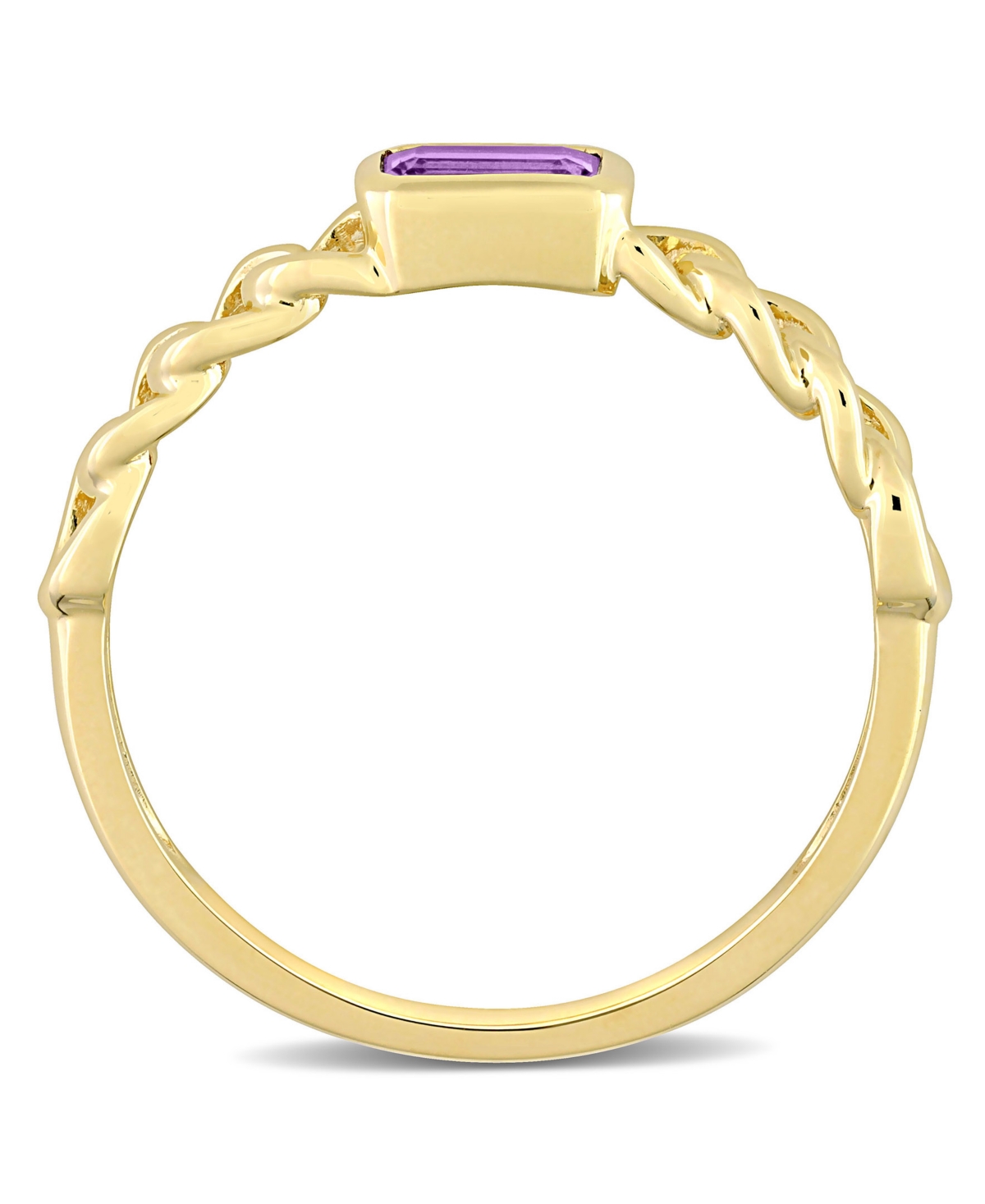 10K Yellowor 10K RoseAmethyst Link Ring - Gold