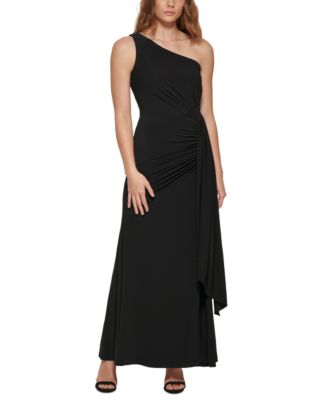 strapless open back dress Dressime A Line One Shoulder Chiffon Side Slit Long Bridesmaid Dress –  dressime main image 0