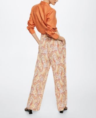 mango flowy printed trousers