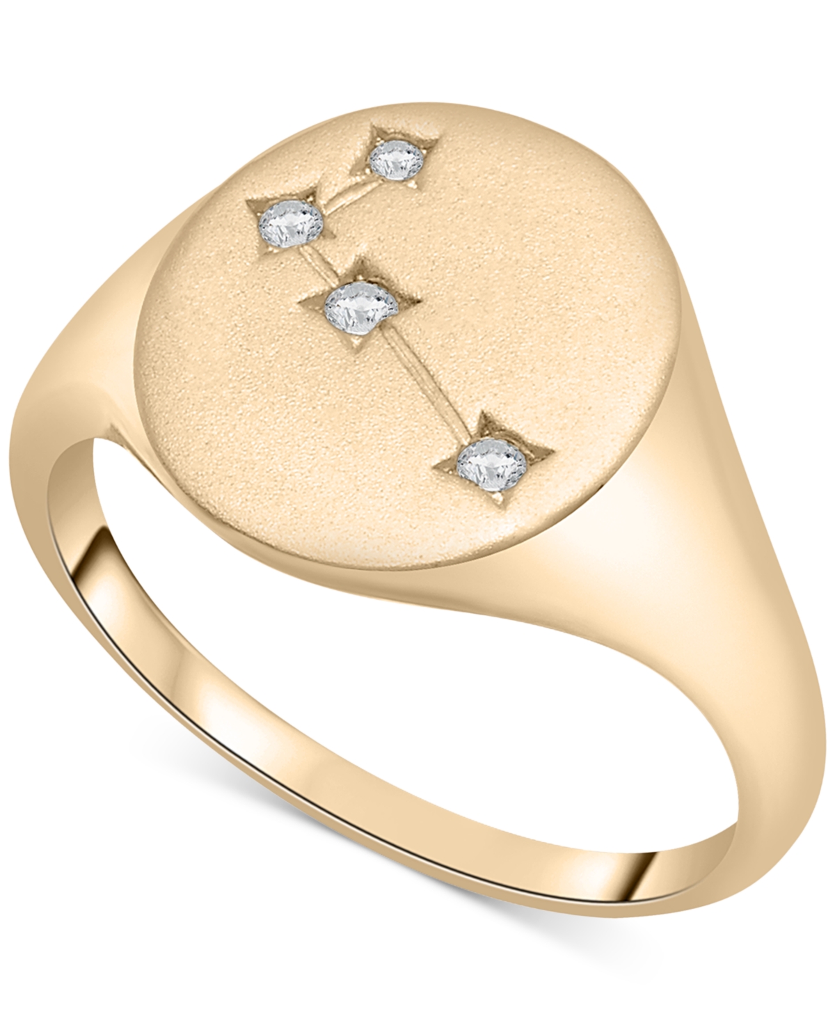 Diamond Aries Constellation Ring (1/20 ct. t.w.) in 10k Gold, Created for Macy's - Yellow Gold