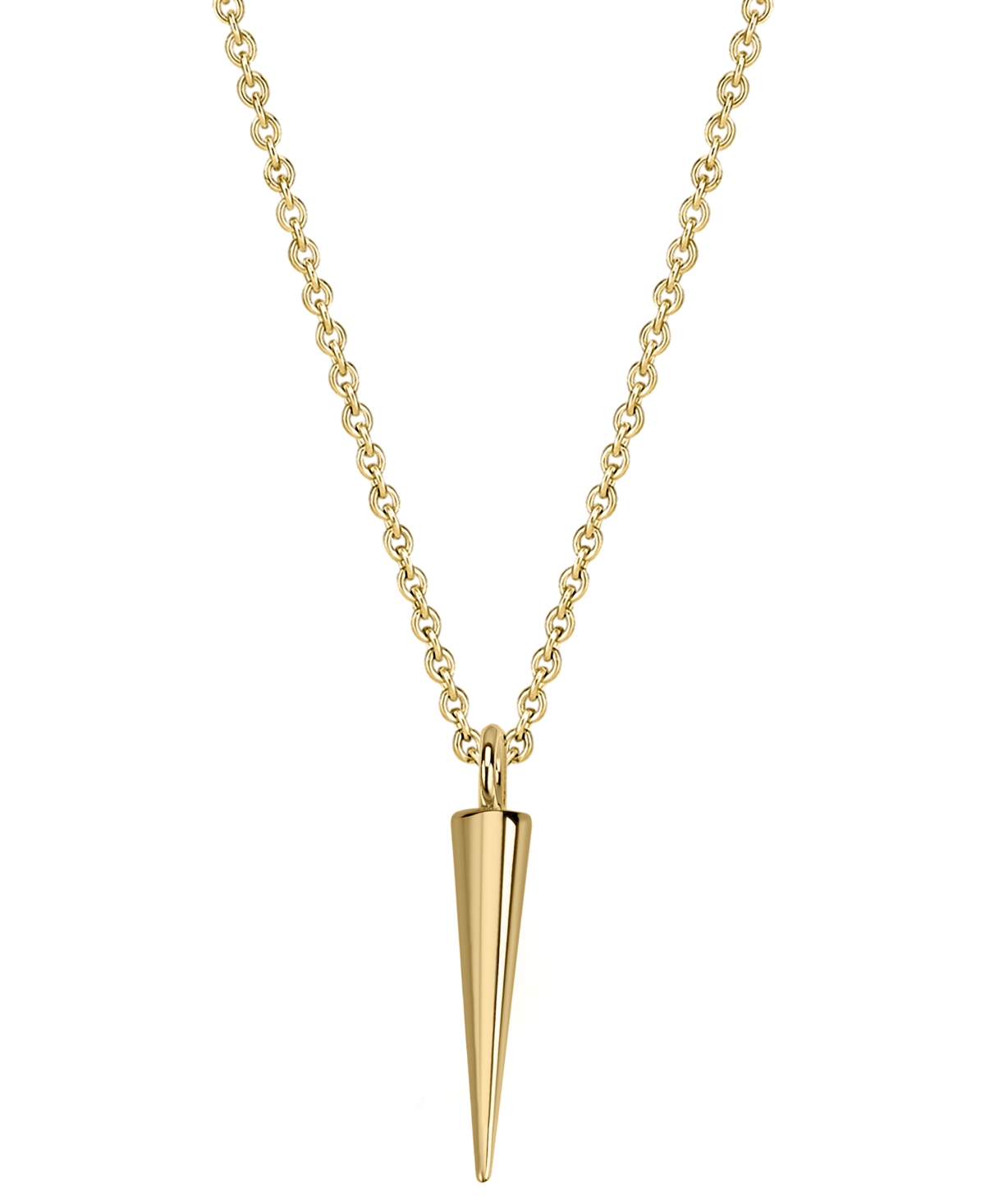 Shop Sarah Chloe Spike 18" Pendant Necklace In 14k Gold-plated Sterling Silver In Gold Over Silver