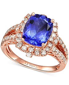 Blueberry Tanzanite (2 ct. t.w.) & Nude Diamond (3/4 ct. t.w.) Ring in 14k Rose Gold