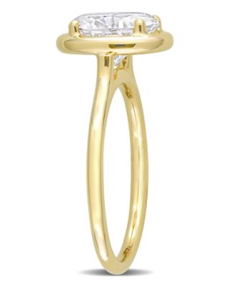 Moissanite in 10K Gold Oval Solitaire Engagement Ring