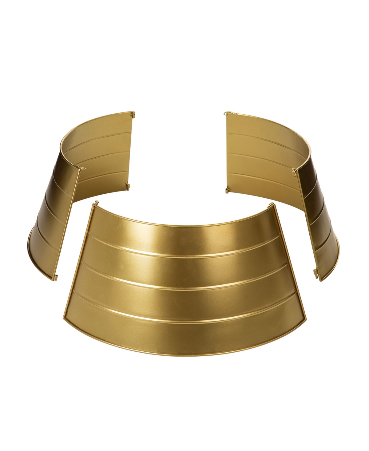 Glitzhome Christmas Painted Metal Tree Collar - Gold-Tone