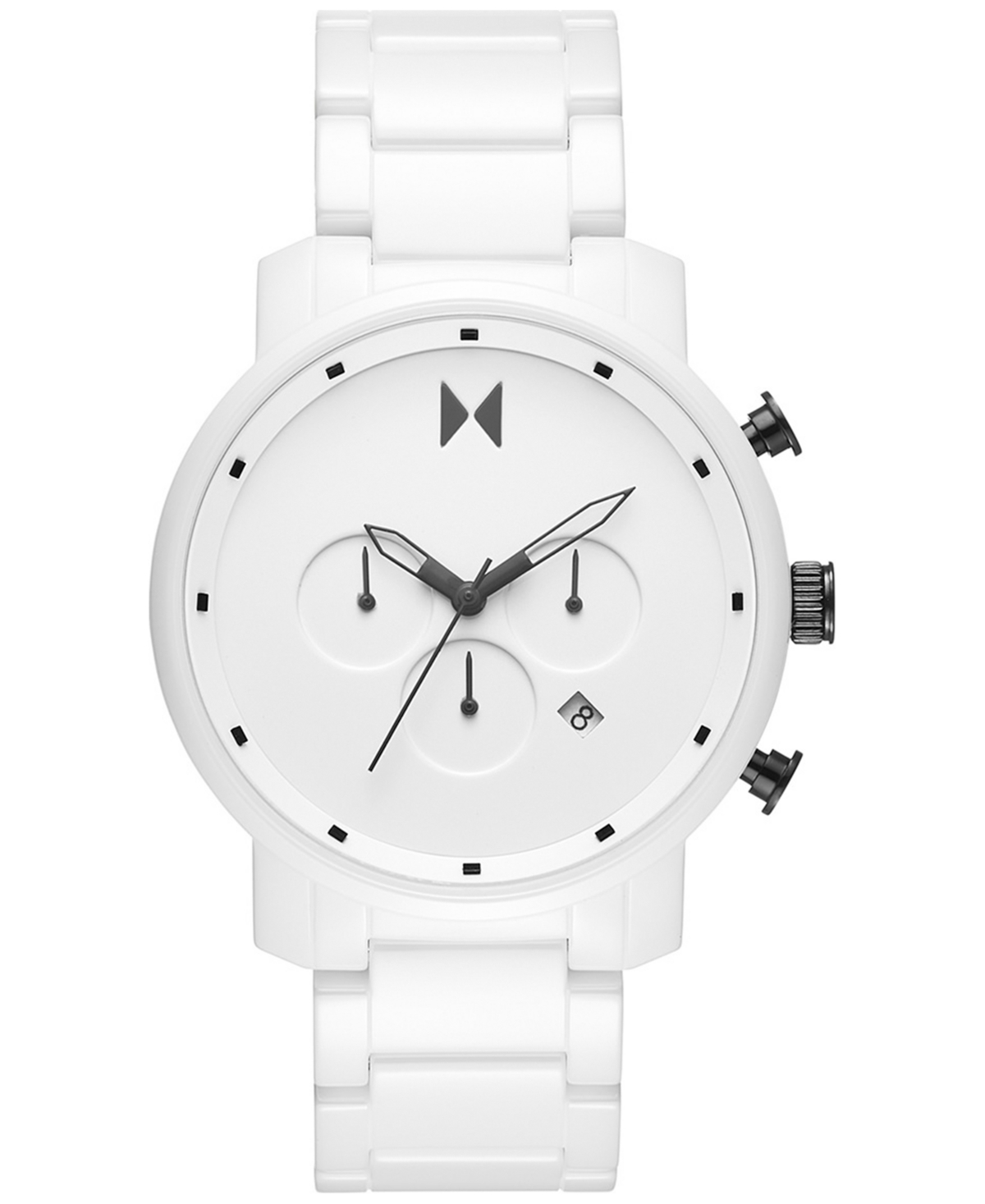 Chrono White Ceramic Bracelet Watch 45mm - White