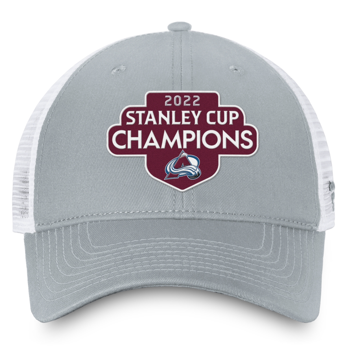 Shop Fanatics Men's Gray/white Colorado Avalanche 2022 Stanley Cup Champions Locker Room Trucker Adjustable Hat