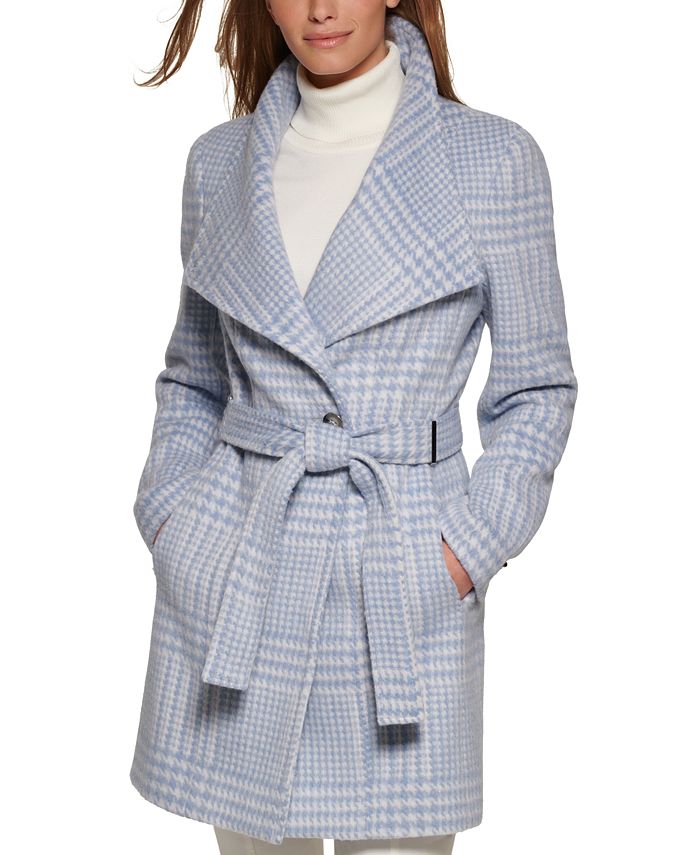 Fem Generator halstørklæde Calvin Klein Women's Asymmetrical Belted Wrap Coat, Created for Macy's -  Macy's