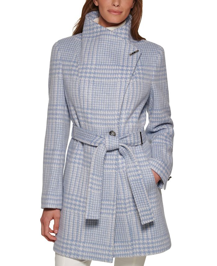 Calvin Klein Women's Asymmetrical Belted Wrap Coat, Created for Macy's