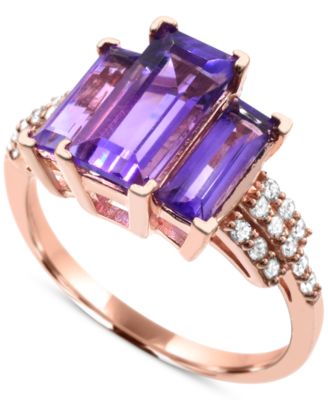 Macy's - Amethyst (3-1/4 ct. t.w.) & Diamond (1/5 ct. t.w.) in 14k Rose Gold