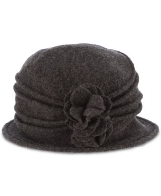 Women's Knit Wool Cloche with Flower