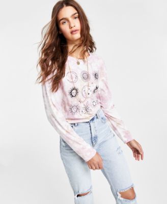Rebellious One - Juniors' Celestial Tie-Dye Top