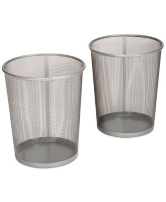 Seville Classics - 2-Pk. 6-Gallon Round Mesh Trash Can Recycling Bins
