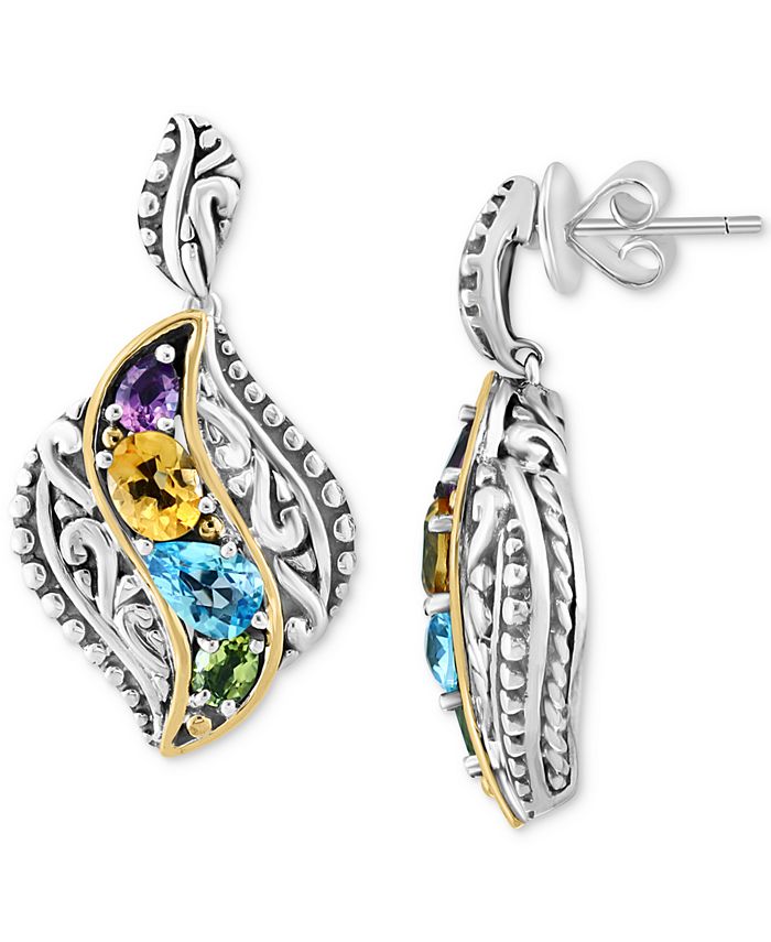 EFFY Collection EFFY® Multi-Gemstone Swirl Drop Earrings (2-1/2 ct. t.w ...