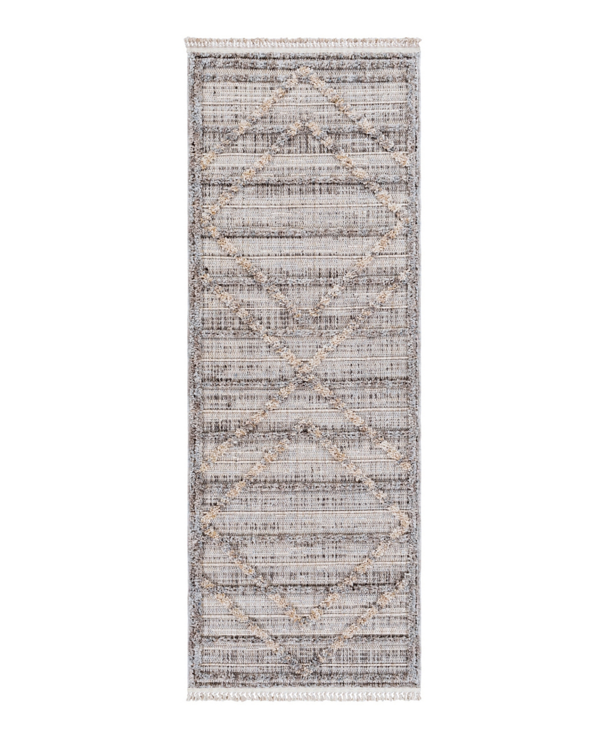 Surya Zaragoza Zrz-2313 2'7in x 7'3in Runner Area Rug - Cream, Gray