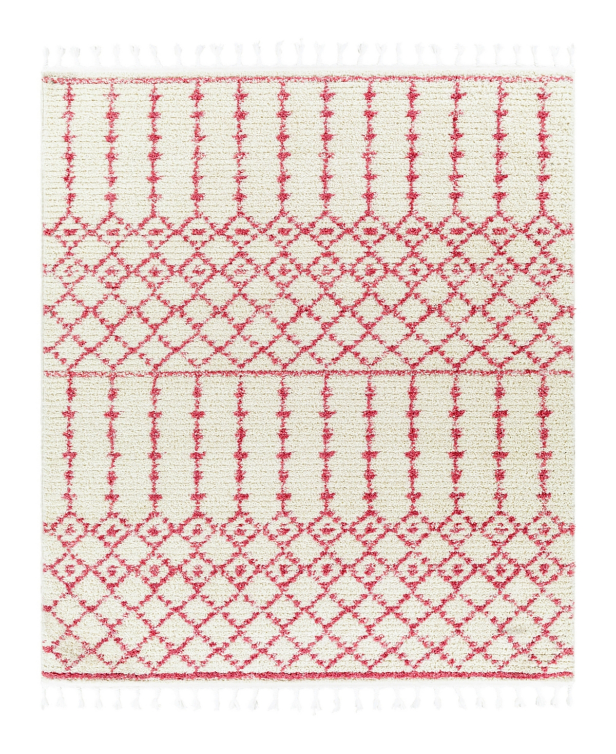 Surya Casablanca Shag Cag-2311 6'7in x 9' Area Rug - Cream, Pink