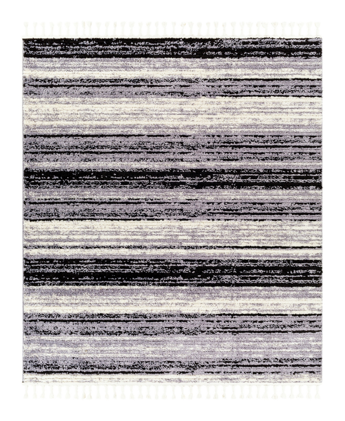 Surya Casablanca Shag Cag-2304 6'7in x 9' Area Rug - Black, Gray