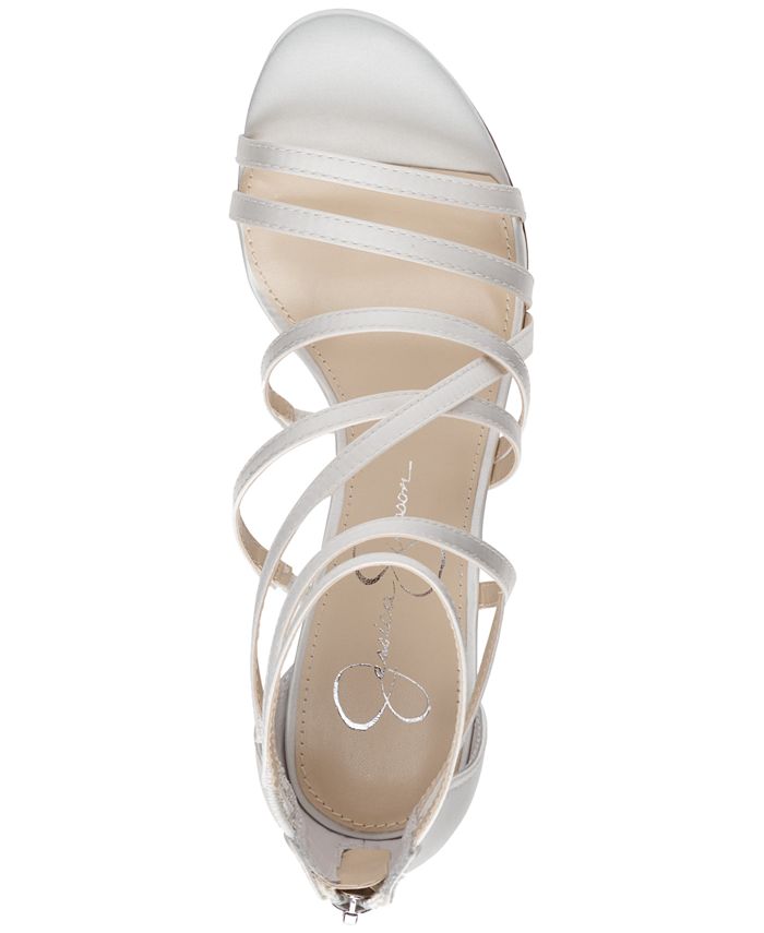 Jessica Simpson Women's Stassey Bridal Strappy Block-Heel Sandals - Macy's