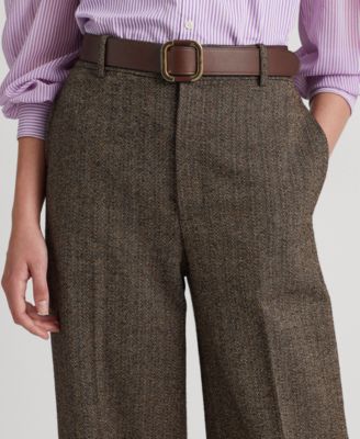 Lauren Ralph Lauren Herringbone Wide-Leg Cropped Pants