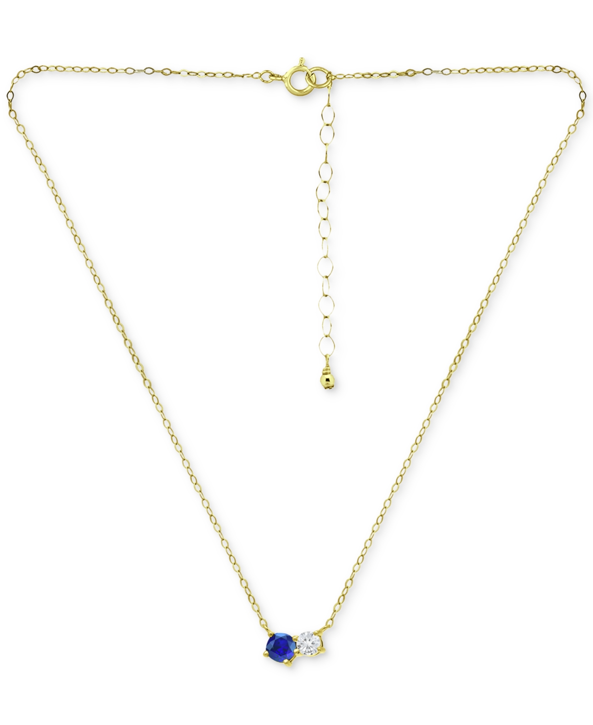 Giani Bernini Lab-Grown Blue Sapphire & Cubic Zirconia Collar Necklace, 16