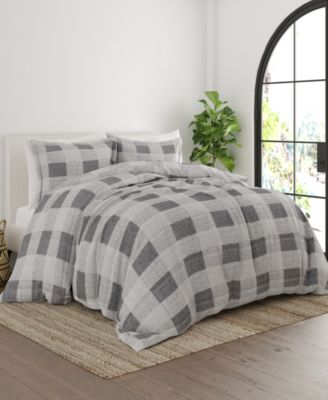 Ultra Soft Gingham 3-Pc. Comforter Set, Queen