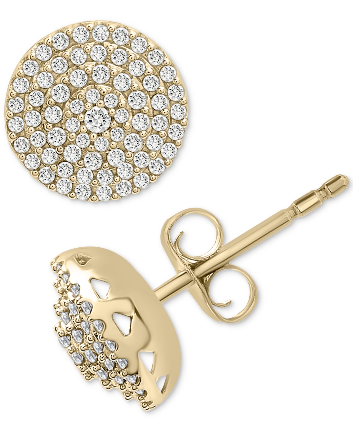 Diamond Circle Stud Earrings (1/2 ct. t.w.) in 14k Gold, Created for Macy's - Yellow Gold