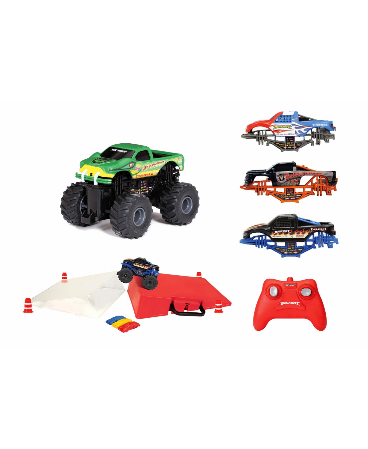 Shop New Bright 1:43 Remote Control Monster Truck 4 In 1 Ramp Set, 13 Pieces In Multi