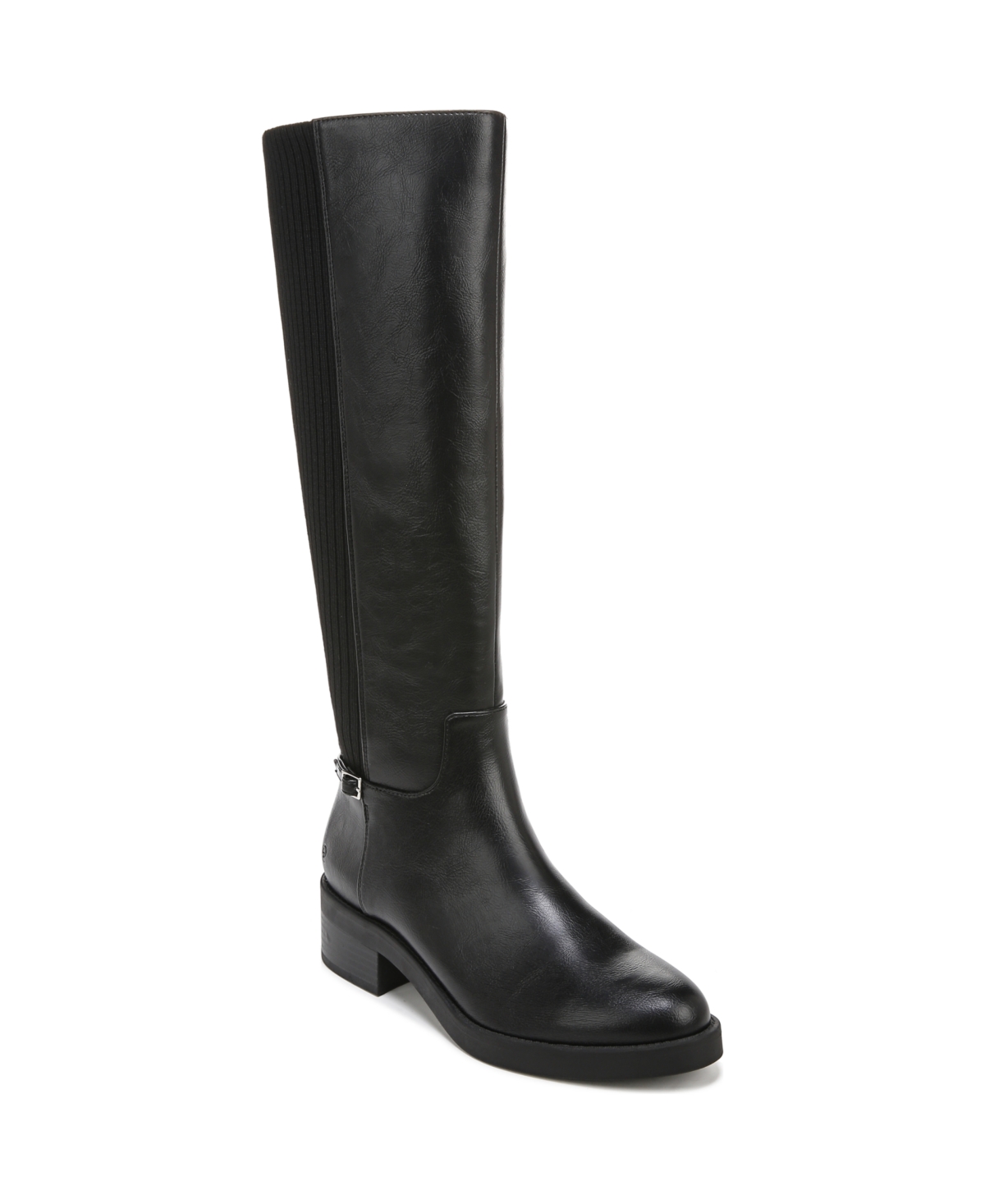 Bristol Knee High Boots - Black Faux Leather