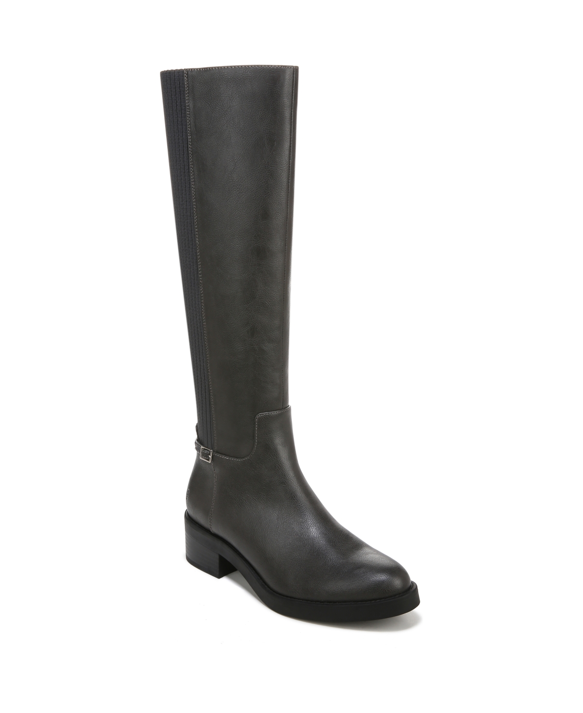 Lifestride Bristol Riding Boot In Stone Grey Faux Leather