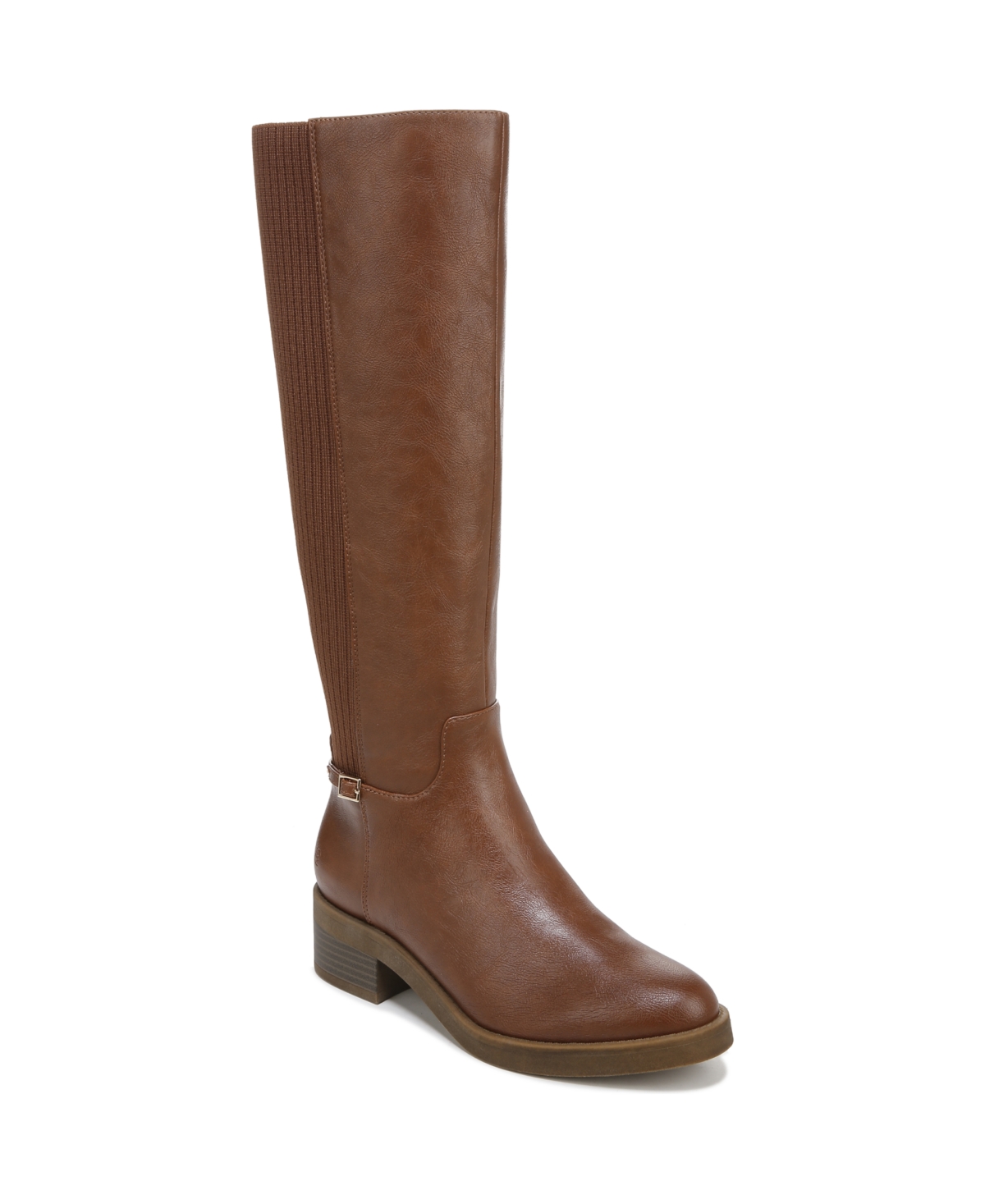 Bristol Knee High Boots - Walnut Brown Faux Leather