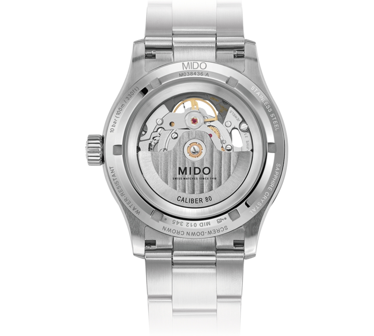 Shop Mido Men's Swiss Automatic Multifort Skeleton Vertigo Stainless Steel Bracelet Watch 42mm In Anthracite